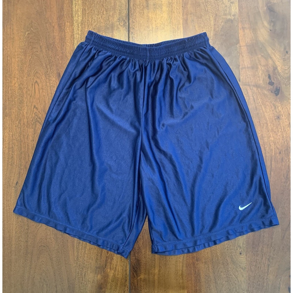Vintage Nike Dazzle Drawstring Shorts Y2K Men L Blue Shiny Silky Lightweight USA